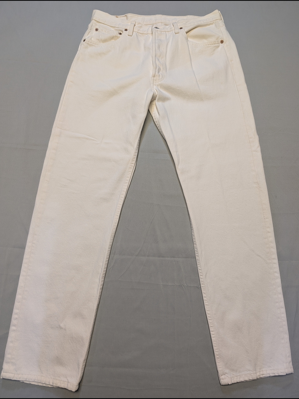 Vintage Levi's 501 Jeans Mens 34x32 White Straight Button Fly Made In USA